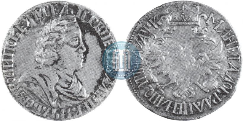 Picture Poltina 1702 year  "Without ribbons near the wreath"