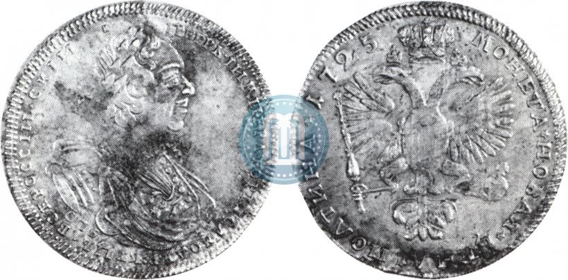 Фото Полтина 1725 года СПБ "Портрет в латах"