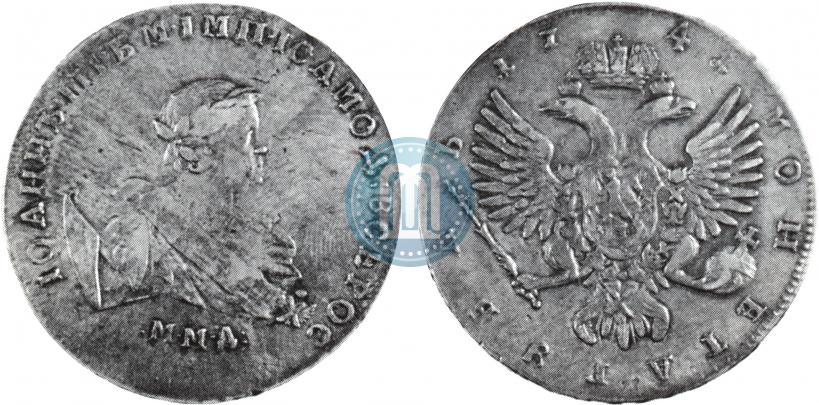 Фото 1 рубль 1741 года ММД 