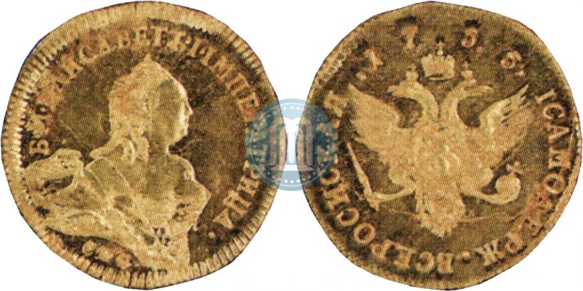 Picture 1 ducat 1755 year СПБ "Eagle on the reverse"