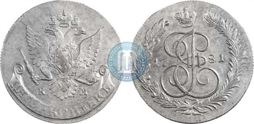 Picture 5 kopecks 1781 year КМ 
