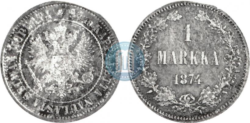 Picture 1 markka 1874 year S 