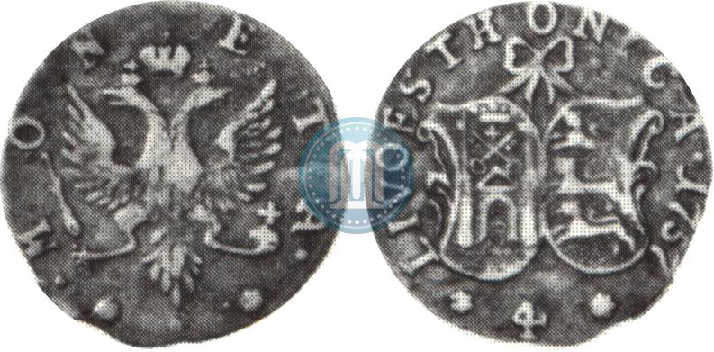 Picture 4 kopecks 1757 year  "For Livonia"