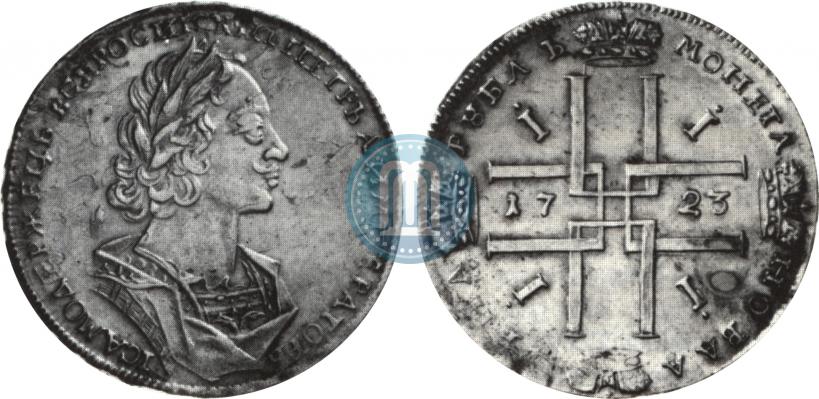 Picture 1 rouble 1723 year  "Portrait in ancient armour"
