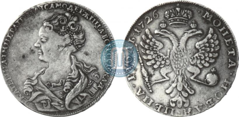 Picture 1 rouble 1726 year  "Moscow type, portrait turned to the left"