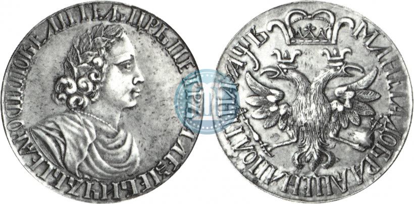 Picture Poltina 1702 year  "Without ribbons near the wreath"