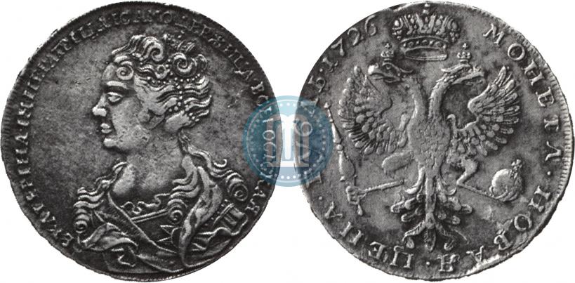 Picture 1 rouble 1726 year  "Moscow type, portrait turned to the left"