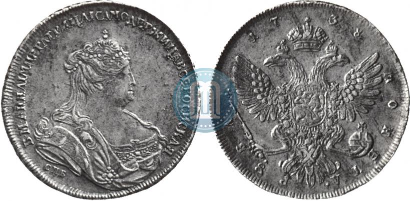 Picture 1 rouble 1738 year СПБ "Petersburg type"