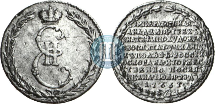 Picture Token Coin 1765 year  "In memory of the establishment of the Academy of Arts"