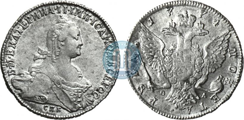 Picture 1 rouble 1774 year СПБ-ФЛ 