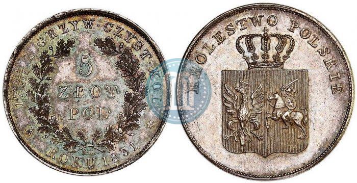 Picture 5 złotych 1831 year KG "Polish uprising"