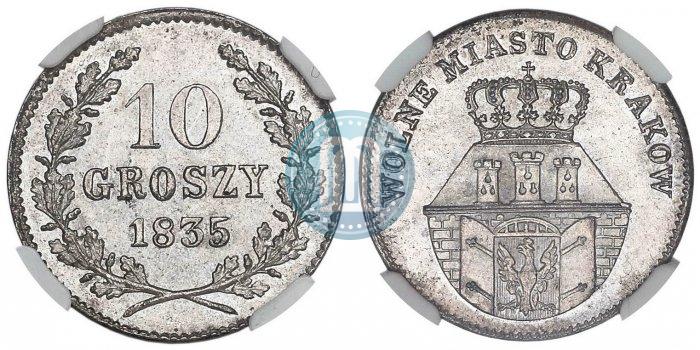 Picture 10 groszy 1835 year  "Free city of Kraków"
