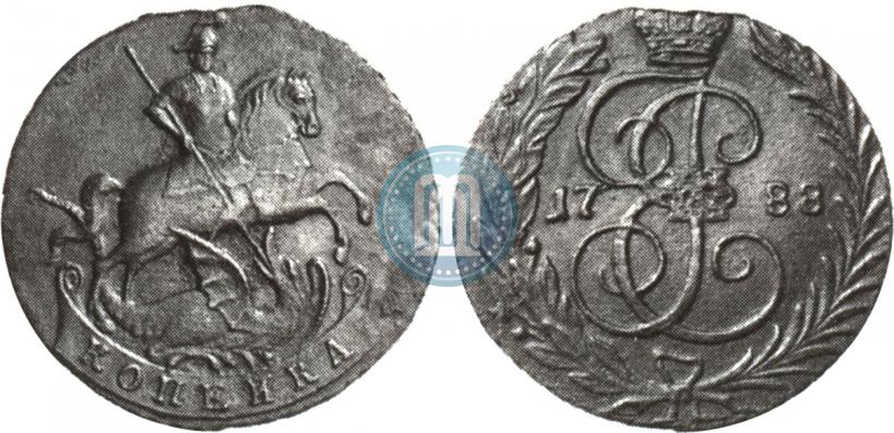 Picture 1 kopeck 1788 year  