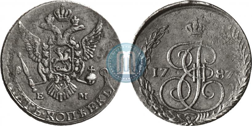 Фото 5 копеек 1787 года ЕМ 