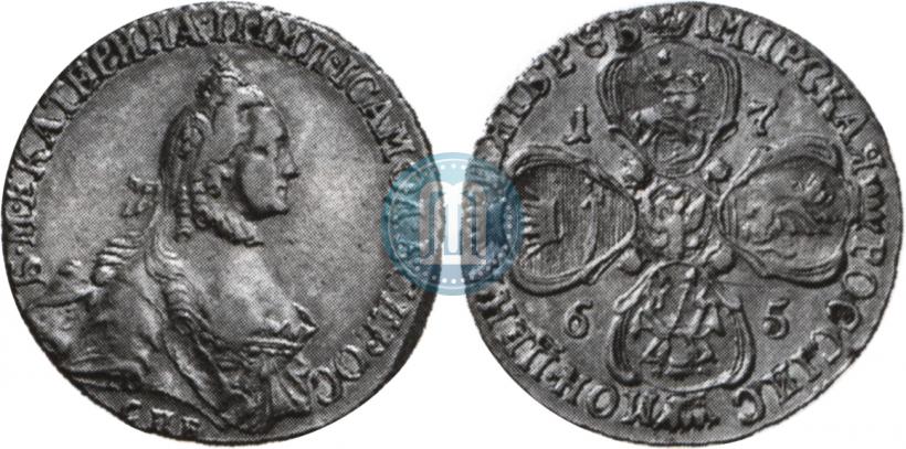 Picture 5 roubles 1765 year СПБ-Т.I. 