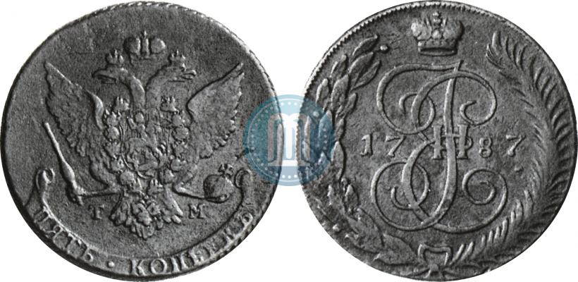 Picture 5 kopecks 1787 year ТМ 