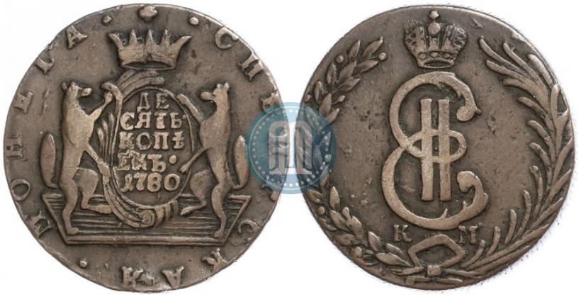 Picture 10 kopecks 1780 year КМ 