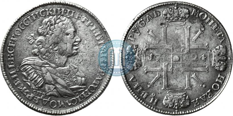 Picture 1 rouble 1724 year СПБ "Sun rouble, portrait in armour"