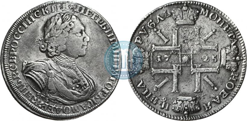 Picture 1 rouble 1725 year СПБ "Sun rouble, portrait in armour"