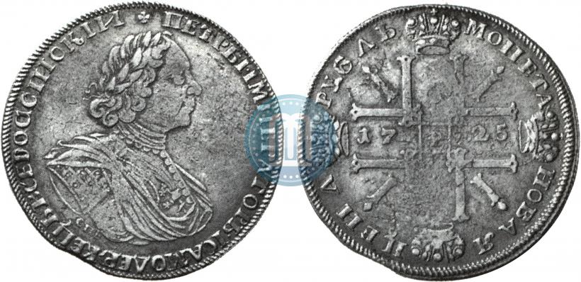 Picture 1 rouble 1725 year СПБ "Sun rouble, portrait in armour"