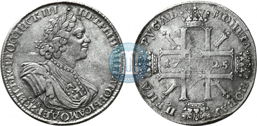 Picture 1 rouble 1725 year СПБ "Sun rouble, portrait in armour"