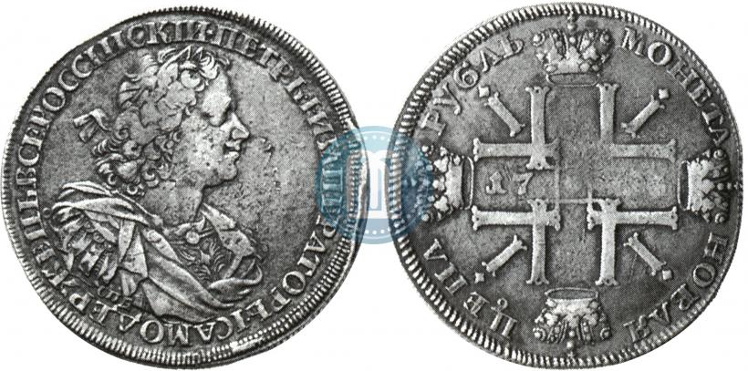 Picture 1 rouble 1725 year СПБ "Sun rouble, portrait with shoulder straps"