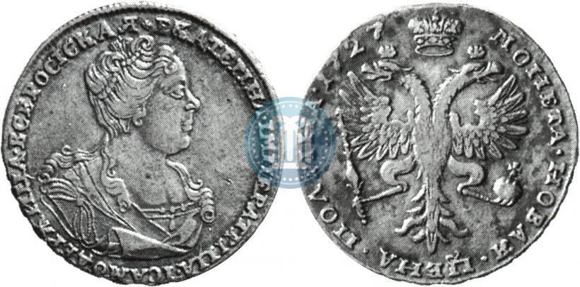 Picture Poltina 1727 year  "Moscow type, portrait turned to the right"