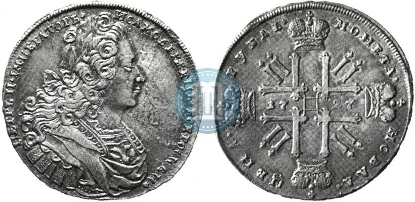 Picture 1 rouble 1727 year  "Moscow type"