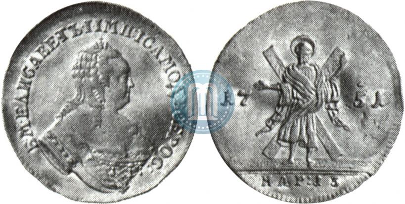Picture 1 ducat 1751 year  "St. Andrew on the reverse"