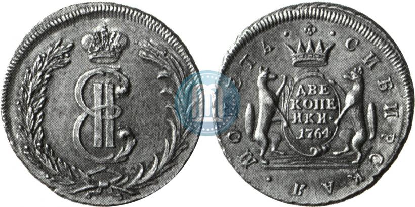 Picture 2 kopecks 1764 year  