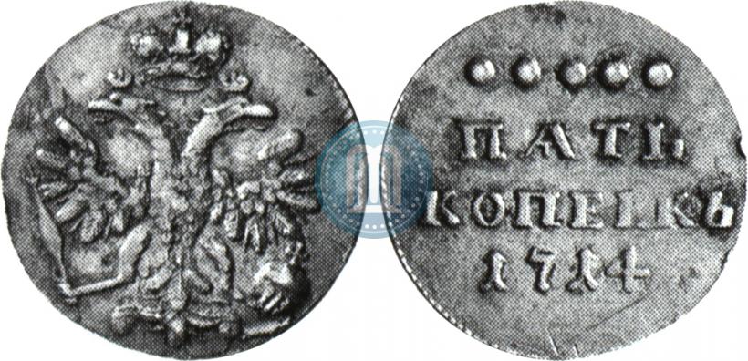 Picture 5 kopecks 1714 year  