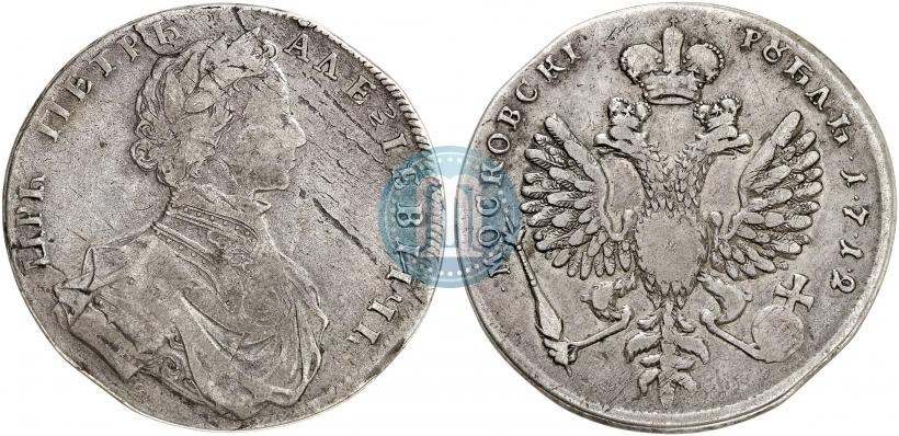 Picture 1 rouble 1712 year  "Portrait by S. Gouin"