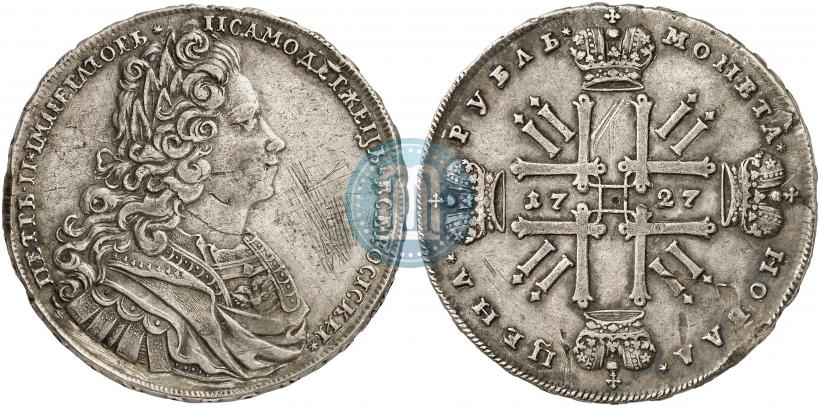 Фото 1 рубль 1727 года  "Московский тип"