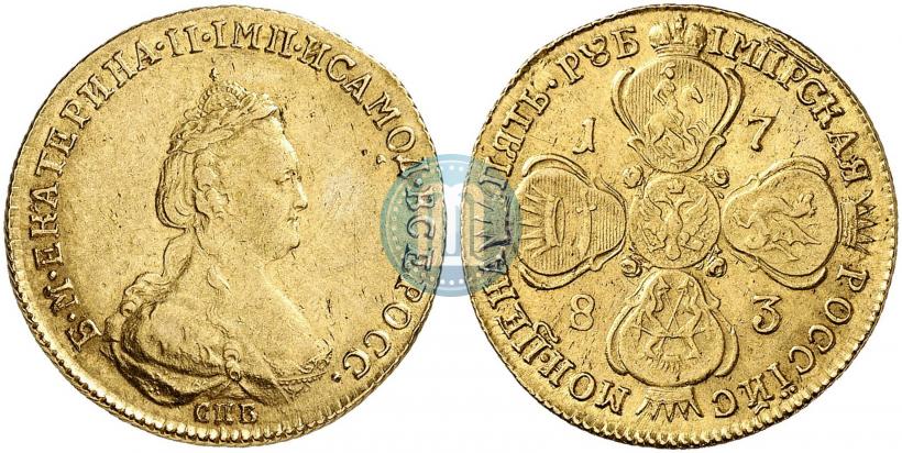 Picture 5 roubles 1783 year СПБ 