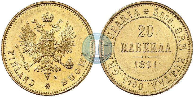 Picture 20 markkaa 1891 year L 