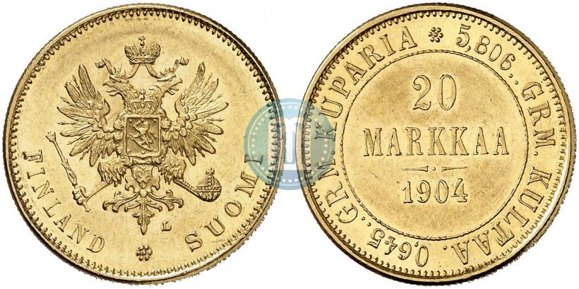 Picture 20 markkaa 1904 year L 