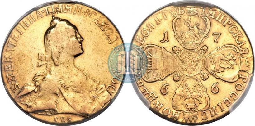 Picture 10 roubles 1766 year СПБ 