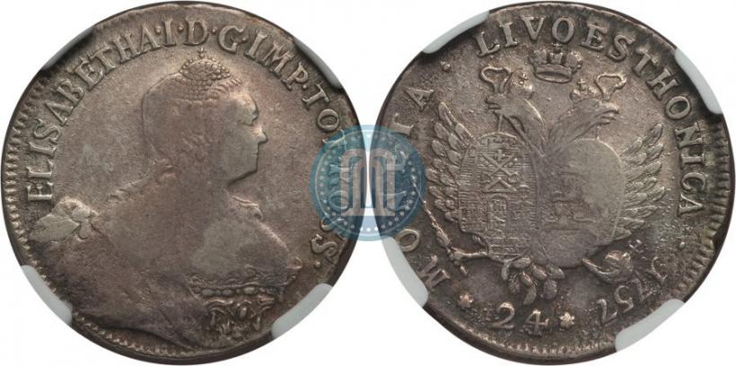 Picture 24 kopecks 1757 year  "For Livonia"