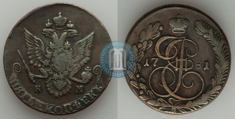 Picture 5 kopecks 1781 year КМ 