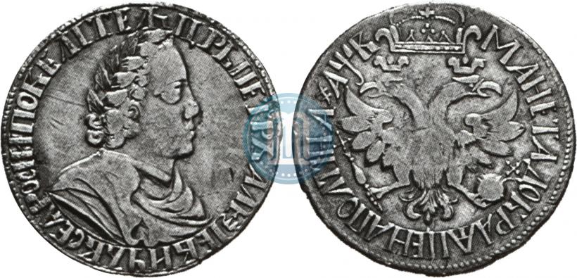 Picture Poltina 1702 year  "Without ribbons near the wreath"