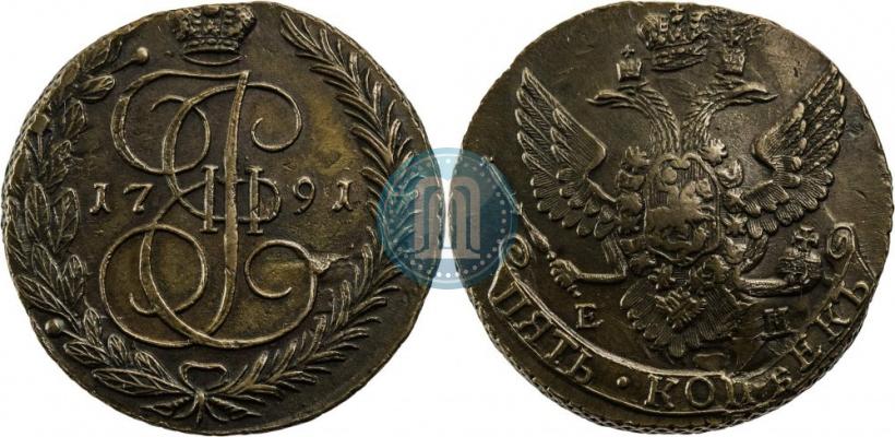 Picture 5 kopecks 1791 year ЕМ 