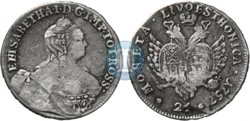 Picture 24 kopecks 1757 year  "For Livonia"