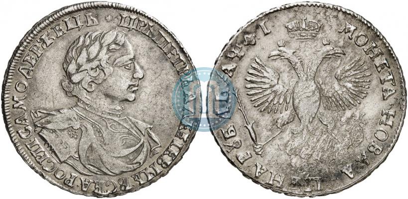 Фото 1 рубль 1719 года OK "Портрет в латах"