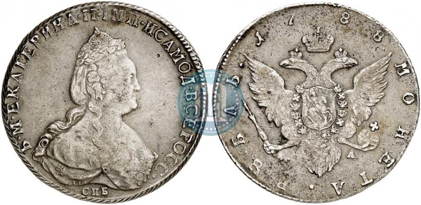 Фото 1 рубль 1788 года СПБ-ЯА 