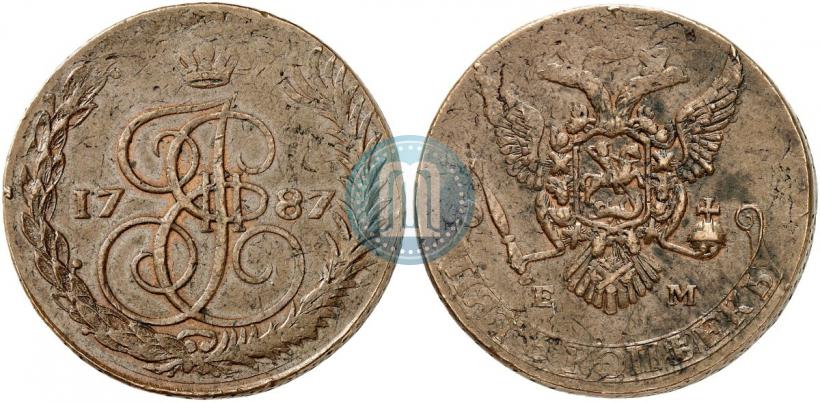 Фото 5 копеек 1787 года ЕМ 