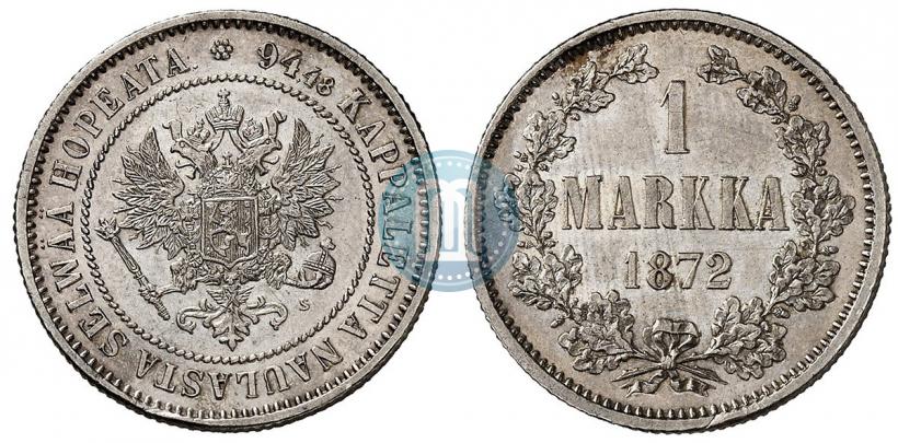 Picture 1 markka 1872 year S 