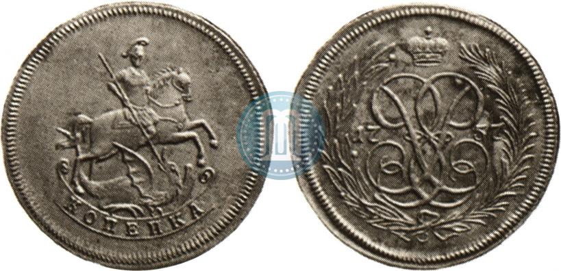 Picture 1 kopeck 1757 year  