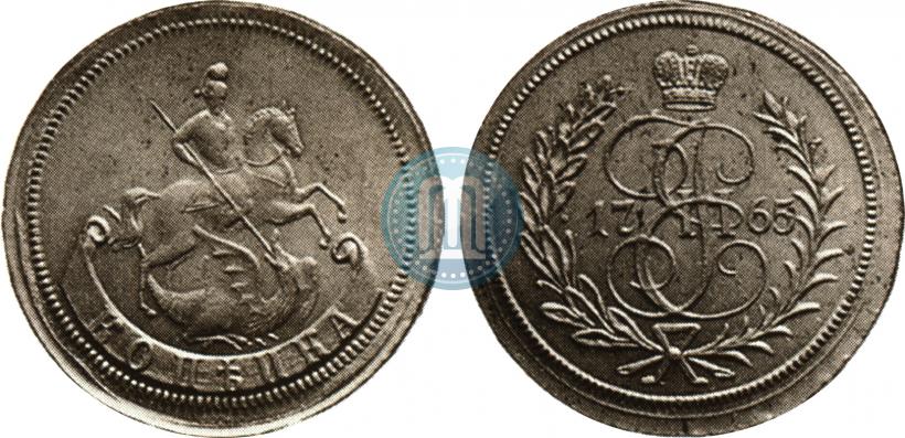 Picture 1 kopeck 1765 year  