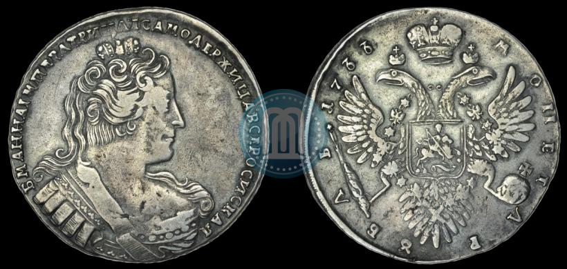 Фото 1 рубль 1733 года  