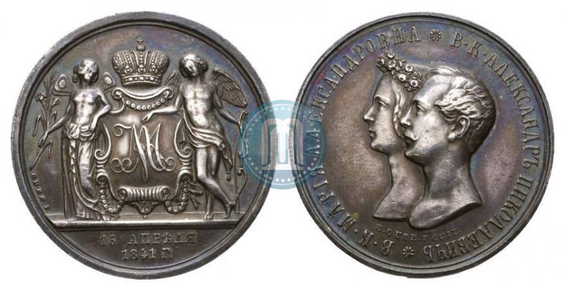 Picture Medal 1841 year H. GUBE. FECIT "In the memory of the wedding of the crown prince"